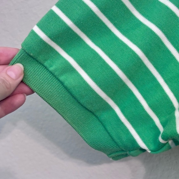 Polo by Ralph Lauren Green and White Striped Polo Shirt Medium 100% cotton - Picture 5 of 9